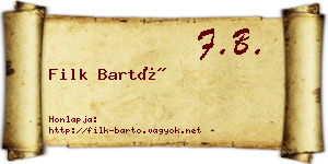 Filk Bartó névjegykártya